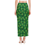 Irish Clover Saint Patrick's Day Print Side Slit Maxi Skirt