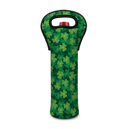 Irish Clover Saint Patrick's Day Print Single Neoprene Wine Tote