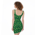 Irish Clover Saint Patrick's Day Print Sleeveless Bodycon Dress