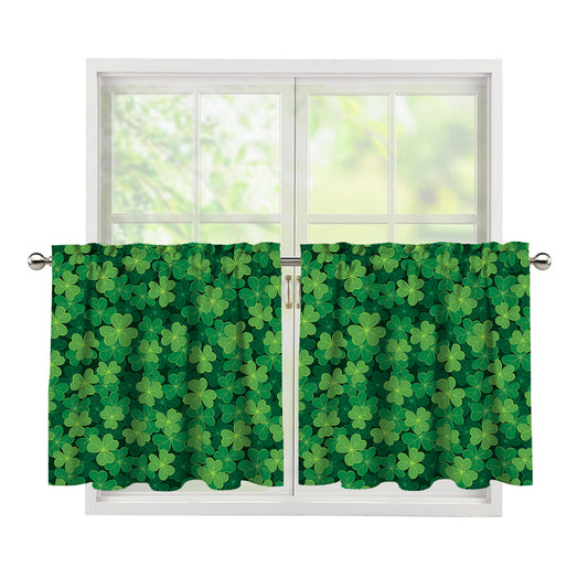 Irish Clover Saint Patrick's Day Print Tier Curtains