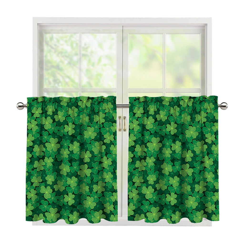 Irish Clover Saint Patrick's Day Print Tier Curtains