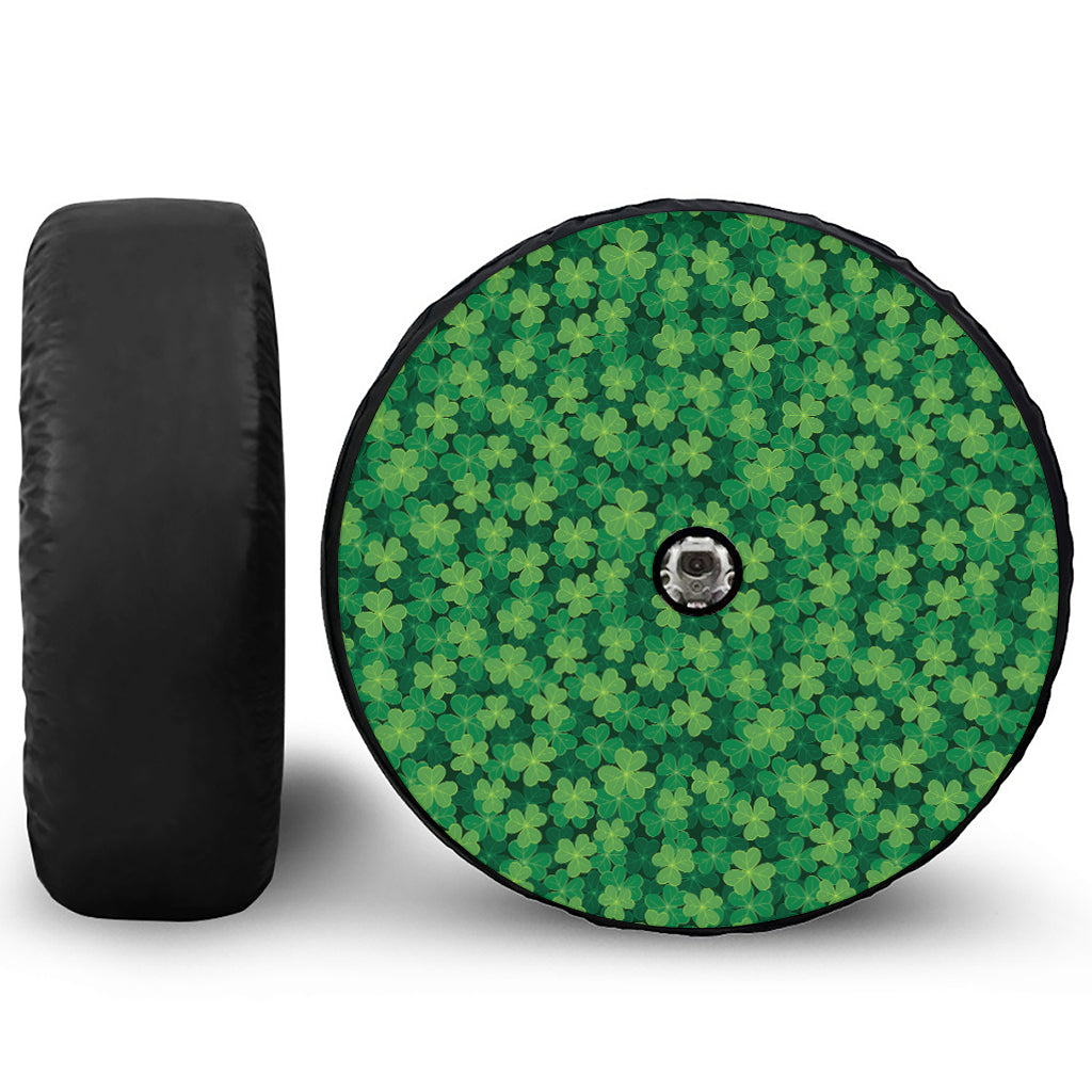 Irish Clover Saint Patrick's Day Print Tire Cover With Camera Hole