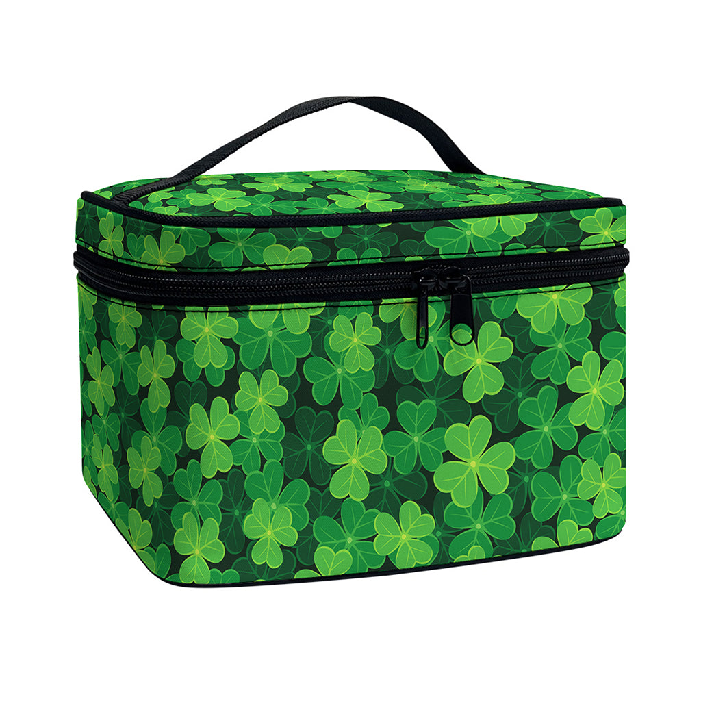 Irish Clover Saint Patrick's Day Print Travel Makeup Bag