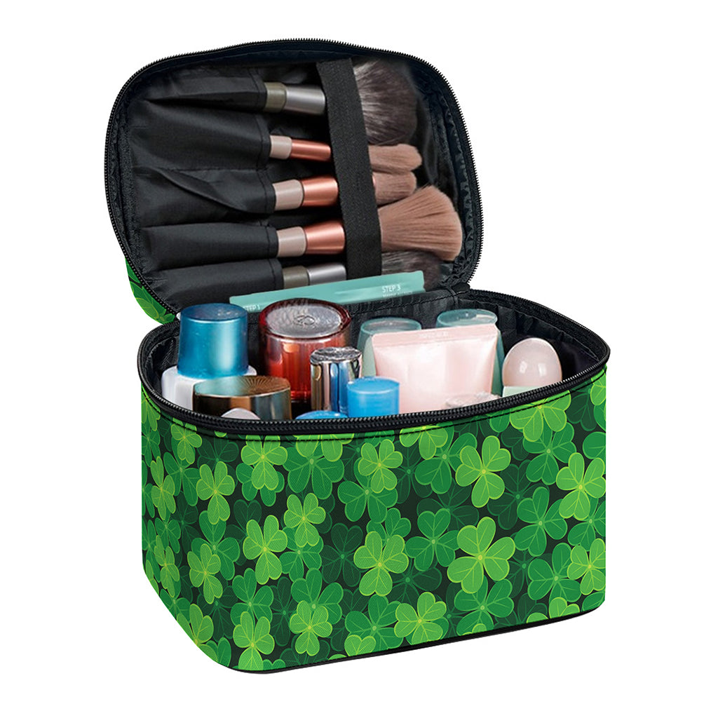 Irish Clover Saint Patrick's Day Print Travel Makeup Bag
