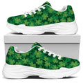 Irish Clover Saint Patrick's Day Print White Chunky Shoes