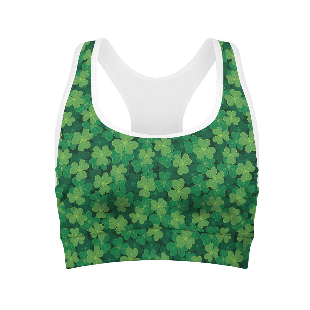 Irish Clover Saint Patrick's Day Print Women's Sports Bra
