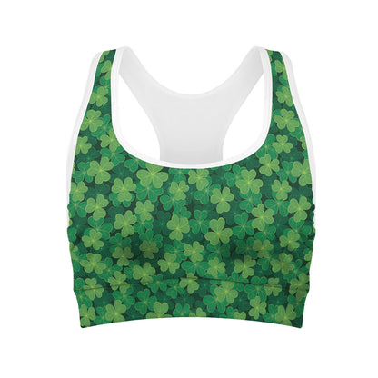 Irish Clover Saint Patrick's Day Print Women's Sports Bra
