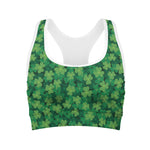 Irish Clover Saint Patrick's Day Print Women's Sports Bra