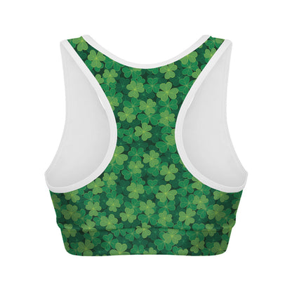 Irish Clover Saint Patrick's Day Print Women's Sports Bra