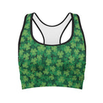 Irish Clover Saint Patrick's Day Print Women's Sports Bra