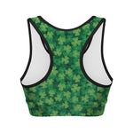 Irish Clover Saint Patrick's Day Print Women's Sports Bra