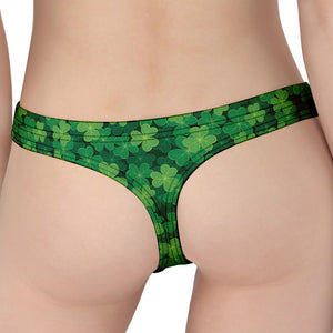 Irish Clover Saint Patrick's Day Print Women's Thong