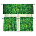 Irish Clover St. Patrick's Day Print 3 Piece Kitchen Curtains
