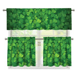 Irish Clover St. Patrick's Day Print 3 Piece Kitchen Curtains