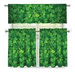 Irish Clover St. Patrick's Day Print 3 Piece Kitchen Curtains