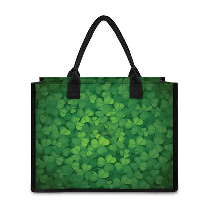 Irish Clover St. Patrick's Day Print Canvas Tote Bag