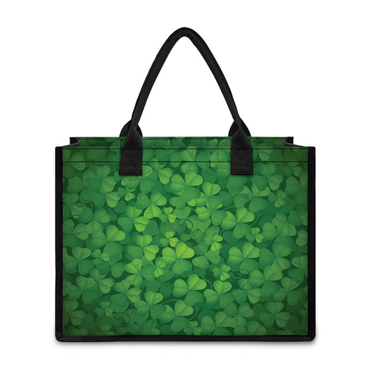 Irish Clover St. Patrick's Day Print Canvas Tote Bag