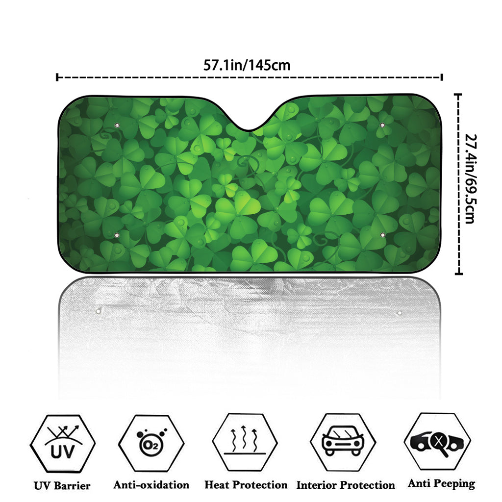 Irish Clover St. Patrick's Day Print Car Windshield Sun Shade