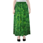 Irish Clover St. Patrick's Day Print Chiffon Maxi Skirt