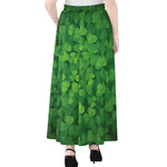 Irish Clover St. Patrick's Day Print Chiffon Maxi Skirt