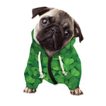 Irish Clover St. Patrick's Day Print Dog Zip Up Hoodie