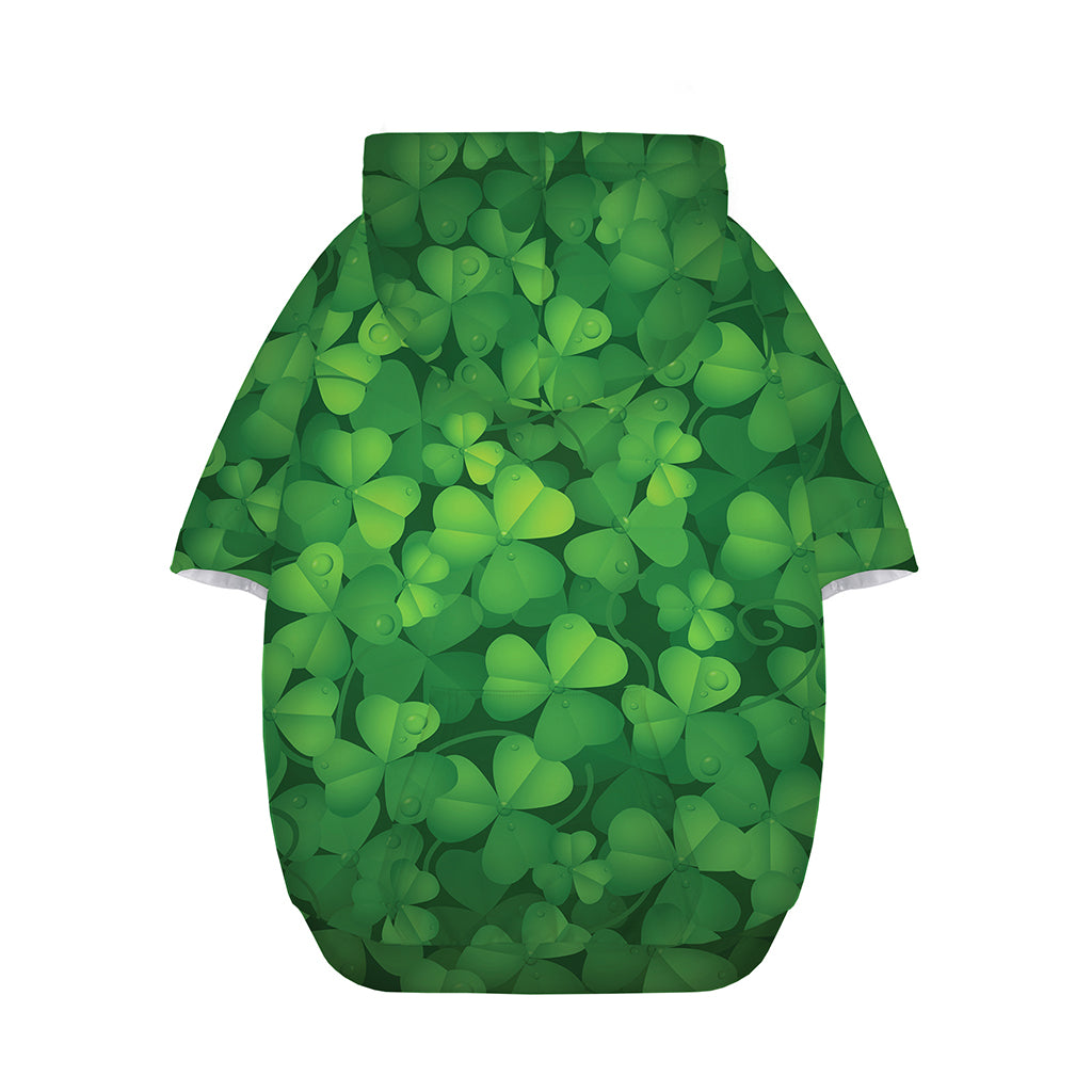 Irish Clover St. Patrick's Day Print Dog Zip Up Hoodie