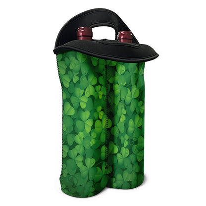 Irish Clover St. Patrick's Day Print Double Neoprene Wine Tote