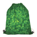 Irish Clover St. Patrick's Day Print Drawstring Bag