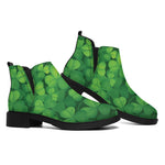 Irish Clover St. Patrick's Day Print Flat Ankle Boots