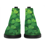 Irish Clover St. Patrick's Day Print Flat Ankle Boots
