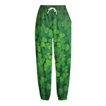 Irish Clover St. Patrick's Day Print Fleece Lined Knit Pants