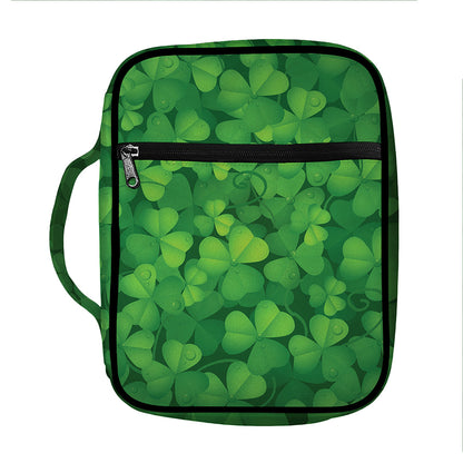Irish Clover St. Patrick's Day Print Front Pocket Bible Bag