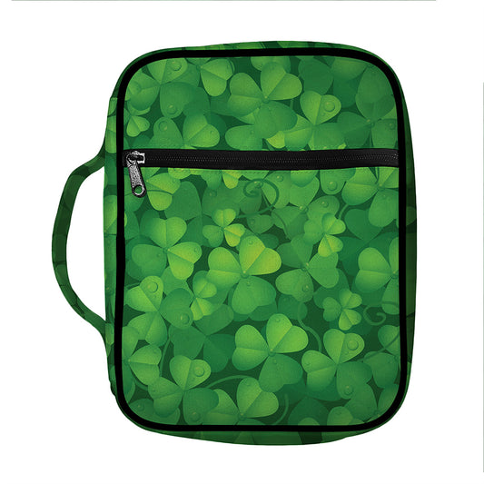 Irish Clover St. Patrick's Day Print Front Pocket Bible Bag