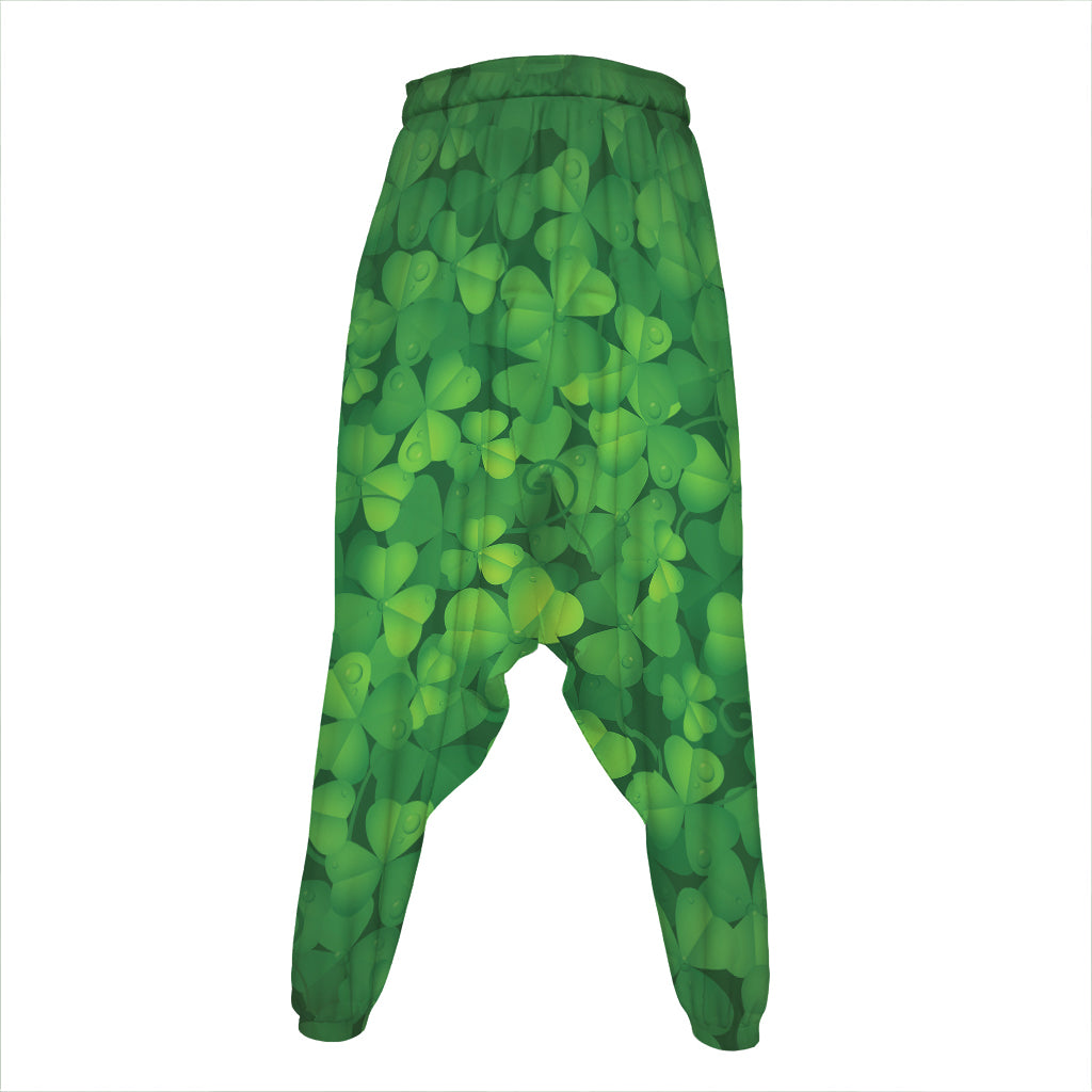 Irish Clover St. Patrick's Day Print Hammer Pants