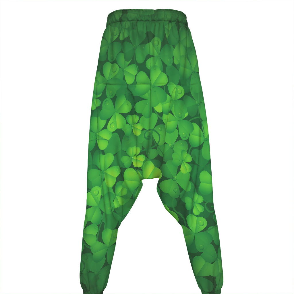 Irish Clover St. Patrick's Day Print Hammer Pants