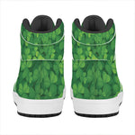 Irish Clover St. Patrick's Day Print High Top Leather Sneakers