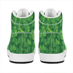 Irish Clover St. Patrick's Day Print High Top Leather Sneakers