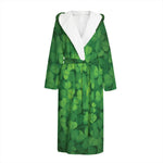 Irish Clover St. Patrick's Day Print Hooded Bathrobe