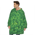 Irish Clover St. Patrick's Day Print Hoodie Blanket