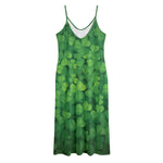 Irish Clover St. Patrick's Day Print Jersey Midi Cami Dress