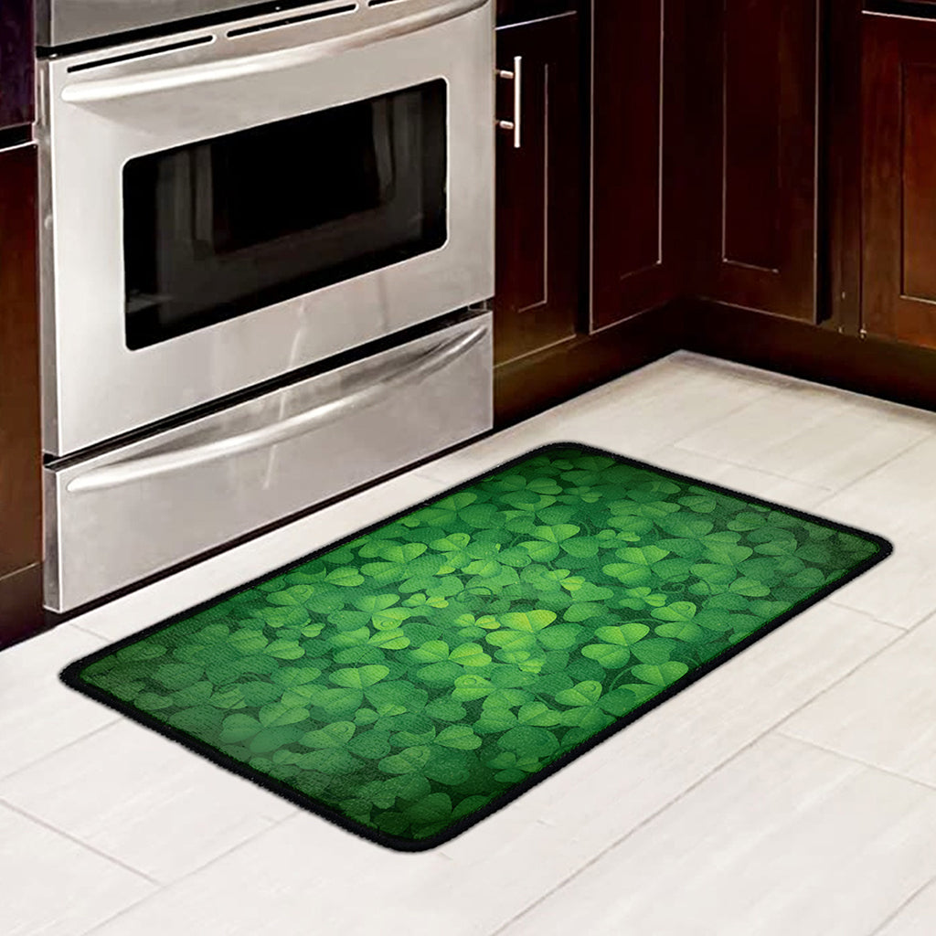 Irish Clover St. Patrick's Day Print Kitchen Mat