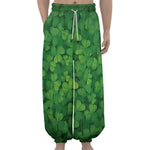 Irish Clover St. Patrick's Day Print Lantern Pants