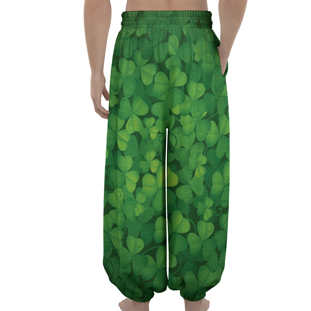 Irish Clover St. Patrick's Day Print Lantern Pants