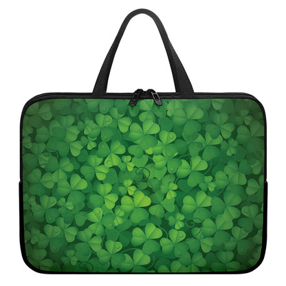 Irish Clover St. Patrick's Day Print Laptop Sleeve With Handle