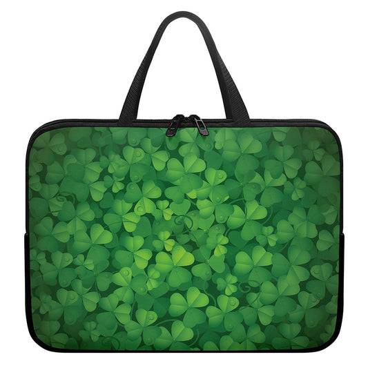 Irish Clover St. Patrick's Day Print Laptop Sleeve With Handle