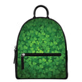 Irish Clover St. Patrick's Day Print Leather Backpack