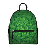 Irish Clover St. Patrick's Day Print Leather Backpack
