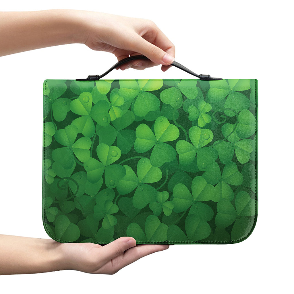 Irish Clover St. Patrick's Day Print Leather Bible Cover