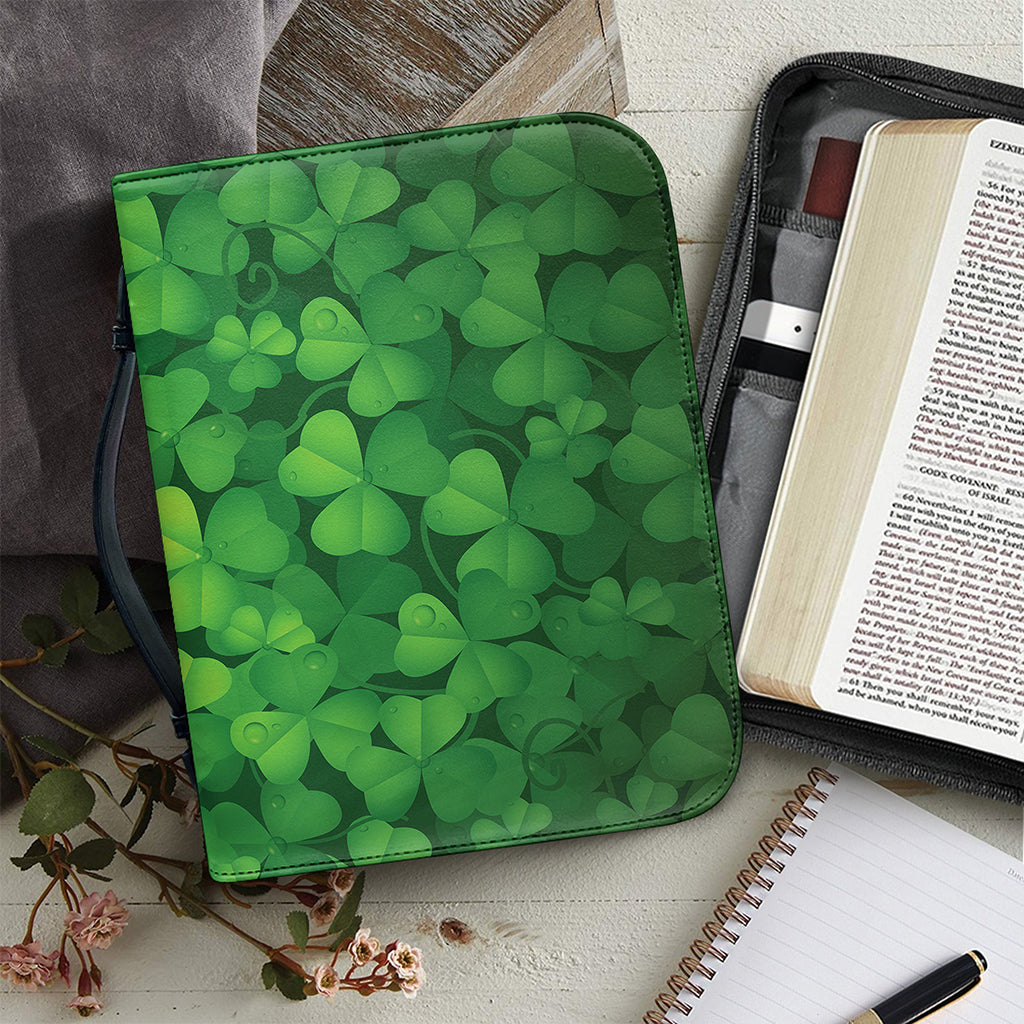 Irish Clover St. Patrick's Day Print Leather Bible Cover