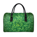 Irish Clover St. Patrick's Day Print Leather Duffel Bag